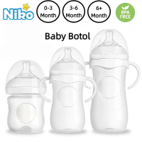 Botol Susu Bayi NIKO Botol Susu Semula Jadi Untuk Bayi Baru Lahir Dengan Pemegang Puting Silikon Beb