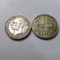 1905 Danish West Indies 10 Cents / 50 Bit-Christian IX Silver Plated Coin Copy