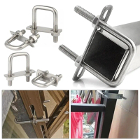2Set Baru Besi Klem persegi Dengan Baffle Sudut Kanan U-bolt Paip U-clamp Skru M6 Squa Bolt