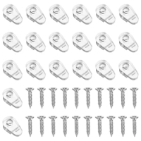 20 Pcs Mirror Holder Clips Plastic Fixing Clips with Screws for Fixing Mirror Cabinet Door