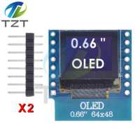 DIYTZT 0.66 inch OLED Display Module for WEMOS D1 MINI ESP32 Module Arduino AVR STM32 64x48 0.66" LCD Screen IIC I2C OLED