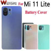 6.55" For Xiaomi Mi 11 Lite Battery Cover Back Glass Panel Rear Door Case Replacement Parts For Mi 11 Lite Back Cover With Logo