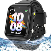 Kids Waterproof Smart Watch for Boys Girls 3-12Yrs with Call Camera 11 Puzzle Game Video Recording Music Player 1.44" Touch