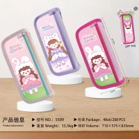 High-Quality Cartoon Pencil Case Wholesale, Large Capacity Student Stationery Box, Cute Girls' Penci