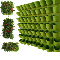 Green Vertical Hanging Garden Planter Flower Pots Bag Wall Mount Hanging Dector for house Party