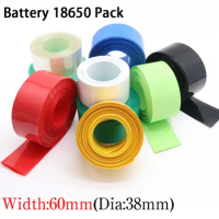 2/5/10/50M Width 60mm PVC Heat Shrink Tube Insulated Film Wrap Protection Case Wire Cable Sleeve Lithium Battery 18650 Pack