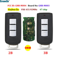 GENUINE Original 2/3 Button Keyless Smart Remote Key 433MHZ ID47 Chip for Mitsubishi Pajero Sport L200 Montero GHR-M004 GHR-M003