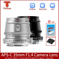 TTArtisan 35mm F/1.4 APS-C Manual Focus Camera Lens for Canon EF-M Sony E Mount Fujifilm X M4/3 MFT Leica L SIGMA Nikon Z Camera