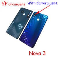 AAAA Quality 10Pcs For Huawei Nova 3 Back Battery Cover With Camera Lens Housing Case Repair Parts
