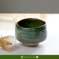 【108 MATCHA SARO】美濃焼/緑均窯抹茶碗-綠茶碗＋茶筅