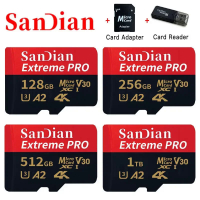 100 Original 1TB 30เมกะไบต์วินาที A2การ์ดหน่วยความจำกล้อง SD Card 128GB 256GB Micro Card Class 10 512GB Flashcard Micro Tfsd Card