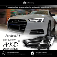AKD Front Lamp for Audi A4 B9 Headlights 2017-2020 A4L LED Head Lamp LED Projector Lens DRL Assembly Upgrade Auto Accessories