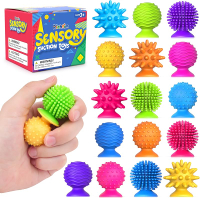 Sensory Fidget Toys Kids Adults: 16 Pack Textured Suction Toys - Sensory Toys for Autism Kids Calmin