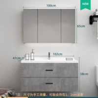 Taurman Nordic solid wood bathroom cabinet simple basin bathroom mirror cabinet washstand light luxury combination