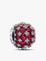 Pandora Sterling silver charm with cherries jubilee red crystal and clear cubic zirconia