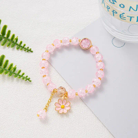 Pinky GL2029 Gelang Aesthetic Daisy Bunga Kristal Manik Rumbai Colourful Karet Wanita Korea