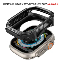 Rugged Armor Bumper Case For Apple Watch Series Ultra 2 9 8 7/SE/6/5/4/3/2/1 TPU Protective Watch Cover 49mm 45mm 44mm 41mm 40mm