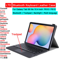 Bluetooth Keyboard Case For Samsung Galaxy Tab S6 lite 10.4 P610 P615 Tablet Case Russian Arabic Hebrew Turkish Korean Keyboard