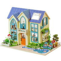 【WT16120912】手製DIY小屋 手工拼裝房屋模型建築-浪漫花園
