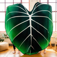 3D Super Soft Flannel Large Blanket Philodendron Gloriosum Leaf Shape Blanket Giant Blanket Fleece Cozy Leaf Blanket