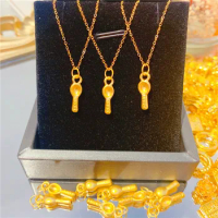 999 Pure 24K Yellow Gold Pendant Women Spoon Necklace Pendant