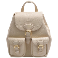 LV M47106經典Backup系列Empreinte壓花皮革手提/後背包(奶油色)