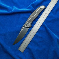 New Folding Knife Quantum TC4 Titanium Handle 9Cr18MoV Blade Camping Fishing Outdoor Portable Practical EDC Tool
