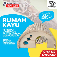 Hiding Box / Kandang Rumah Kayu Hewan Hamster Landak mini Sugar Glider - SMALL