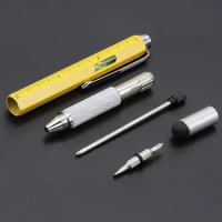 Mobile Phone Touch Screen Gadget Pen Tool With Scale Cross Screwdriver Capaciative pen Ballpoint Pen Flat-blade Screwdriver