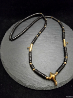 Kalung Liontin Amulet Triple 3 Ways Tempurung Kelapa 70cm J293