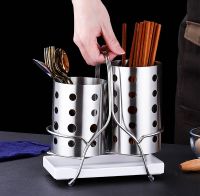 304不銹鋼筷子筒 餐廳餐具刀叉收納盒家用廚房可掛式筷子瀝水籠架