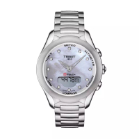 Tissot Jam Tangan Wanita Tissot T-Touch T075.220.11.101.01 Solar Mother of Pearl Digital Analog Dial