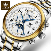 OLEVS 6667 Business Mechanical Watch Round-dial Stainless Steel Watchband