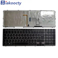 New For SONY VAIO E15 SVE15 Keyboard IT Backlit with Silver frame
