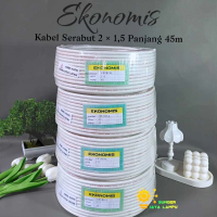 Kabel listrik serabut EKONOMIS  2x1,5 panjang 45M