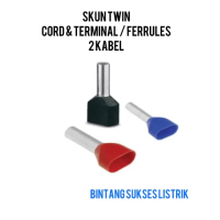 GOOD QUALITY Skun Twin 2x4mm Double Ferrules Dua Kabel 2x4 mm TE4012 2 x 4 ORANGE Per PACK