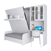 Modern Custom Whole Set Space Saving Home Furniture Design Wall Bed Folding Bed With Wooden Sofa Murphy Bed