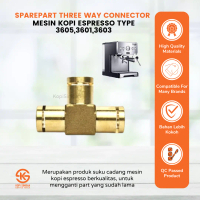 Spare Part Three Way Connector / Valve Copper Mesin Kopi Espresso FCM / CRM 3605 3601 3603 Sparepart