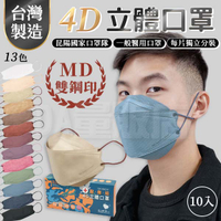 【昆陽】成人4D醫用口罩 莫蘭迪色 立體 KF94 雙鋼印 魚型口罩 10片盒裝 每片獨立包裝《DA量販店