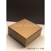 Box Kraft Coklat Dus untuk Kotak Packing Kue Roti Snack 18 x 18 x 7.5 CM Dengan Laminasi