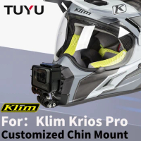 TUYU Customized CNC Aluminium Klim krios pro Helmet Chin Mount for GoPro Max Hero 10 9 Insta360 One RS DJI Yi Camera Accessories