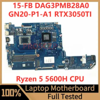 DAG3PMB28A0 Mainboard For HP 15-FB Laptop Motherboard GN20-P1-A1 RTX3050TI With Ryzen 5 5600H CPU 100% Fully Tested Working Well