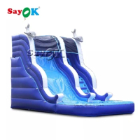 SAYOK 7x4x5m Commercial Rental Inflatable Water Pool Slide Children's Water Park with Slide Castle Playground for Kids Adult