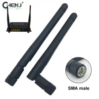 2pcs 2400-2500MHz/4900-5900MHz Dual Band WIFI Antenna 10dBi 2.4G 5G 5.8G SMA Male Amplifier WLAN Router Singal Booster
