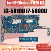 For HP Elitebook 820 G2 Laptop Motherboard 6050A2635701 i3-5010U i7-5600U 781854-001 781858-601 Notebook Mainboard