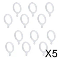 5X 12Pcs Curtain Hook Silent Sliding Rod Ring Shower Curtain Hanger White