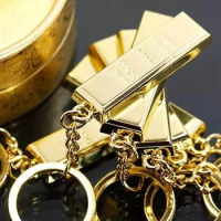 1pc Creative Key Holder Keyfob Gift Metal Gold Bar Golden Brick Keyring Golden Brick Keychain