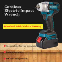 Electric Impact Wrench Brushless Cordless wrench Electric screwdriver 1/2 Inch Makita 18V Battery Screwdriver Power Tools