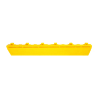 【OKAY!】拼接邊條 黃色淋浴墊 巧拼地墊 隔柵板 汽車美容設備 851-PPGC406YS(洗地 塑膠格柵板)