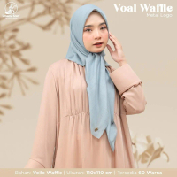 Voal Waffle Laser Cut Metal Logo by Umama Scarf / Segi Empat Nur Check Waffle Laser Cut by AzaraSegi